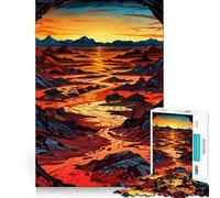 Rompecabezas Atardecer sobre el Desierto para Adolescentes, 1000 Piezas, Juguete de lógica, diversión Relajante, Bordes Suaves, Regalo de cumpleaños 38x26cm