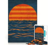 Rompecabezas Atardecer sobre el océano de 1000 Piezas para Adultos Ideal para estimular la Memoria y Crear Momentos de Calidez Obra de Arte para armar 50x75cm