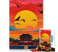 Rompecabezas Atardecer sobre la Ciudad Prohibida para Adolescentes, 1000 Piezas Juguete Inteligente para un Juego Relajante Corte Suave Regalo increíble 38x52cm