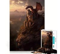 Rompecabezas Atardecer sobre la Fortaleza del Dragón para Adolescentes, 1000 Piezas, Juguete cognitivo, pasatiempo Tranquilo, Borde Premium, 38x26cm