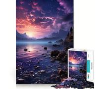 Rompecabezas Atardecer sobre Las montañas para Adultos, 1000 Piezas Juguete Inteligente para el hogar Disfrute de un Corte preciso Decoración de Pared 38x26cm