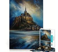 Rompecabezas Atemporal Mont Saint Michel de 1000 Piezas para Adolescentes Juguete para desarrollar la lógica y la Capacidad de Entretenimiento Corte preciso 38x26cm