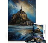Rompecabezas Atemporal Mont Saint Michel de 1000 Piezas para Adultos y Adolescentes Juguete Mental para Relajarse y calmar Regalo de Primera Calidad 38x52cm
