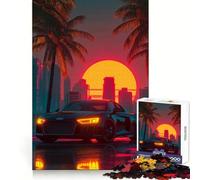 Rompecabezas Audi R Retro Wave para Adolescentes, 1000 Piezas, Desarrollo cognitivo, Entretenimiento Relajante, Cerradura sólida, Arte, (38x52cm)