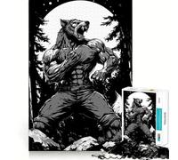 Rompecabezas Aullido de Hombre Lobo para Adolescentes 1000 Piezas Juego para estimular la Mente Montaje Firme y Seguro Actividad para Fortalecer los Lazos Familiares (38x26cm)