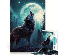 Rompecabezas Aullido de Lobo para Adolescentes,1000 Piezas,Juego para estimular la Mente,Piezas sin Rebabas,Corte Limpio,fácil de Aprender,diversión para Toda la Familia (38x52cm)
