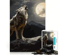 Rompecabezas Aullido de Lobo para Adultos,1000 Piezas Juego de ingenio y Habilidad Troquelado de Alta precisión Un desafío entretenido para el Tiempo Libre (50x75cm)