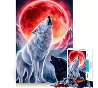 Rompecabezas Aullido de Lobo para Adultos,1000 Piezas,Juego para estimular la Mente,Piezas de Ajuste preciso y sin Costuras,Actividad Relajante para Grupos en Interiores (38x52cm)