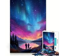Rompecabezas Aurora Arcoíris sobre Lago, 1000 Piezas para Adolescentes Fortalece la Memoria, Calma, Relaja, Bordes Lisos, Regalo Increíble (38x26cm)