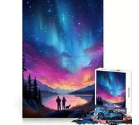 Rompecabezas Aurora Arcoíris sobre Lago, 1000 Piezas para Adolescentes Fortalece la Memoria, Calma, Relaja, Bordes Lisos, Regalo Increíble (38x26cm)