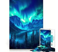 Rompecabezas Aurora Boreal de 1000 Piezas para Adolescentes un Momento de Tranquilidad y Serenidad Corte Suave y Elegante Regalo Ideal (38x26cm)