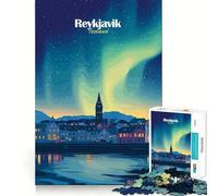 Rompecabezas Aurora Boreal de Reikiavik de 1000 Piezas para Adolescentes Juguete de razonamiento y Habilidad Divertido y Relajante Corte preciso Regalo Ideal (38x52cm)