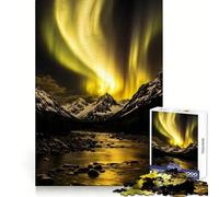 Rompecabezas Aurora Boreal sobre Montañas Nevadas, 1000 Piezas, para Adolescentes, Desarrollo de Habilidades analíticas, Tiempo Libre Consciente, ensamblaje preciso, (50x75cm)