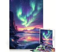 Rompecabezas Aurora Boreal sobre Montañas para Adultos 1000 Piezas Concentración Habilidad Ocio Placer Interconexión Bien Elegante (50x75cm)