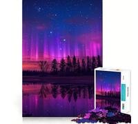 Rompecabezas Auroras Boreales de 1000 Piezas para Adolescentes Juguete cognitivo Pasatiempo Relajante Borde Premium Lista de Deseos de Papá Noel (50x75cm)