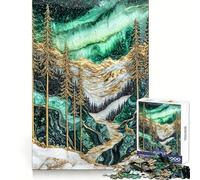 Rompecabezas Auroras Boreales, Noches Doradas para Adultos, 1000 Piezas, Fortalece la Memoria, Vínculos Familiares, Bordes Limpios, Regalo de Cumpleaños (38x26cm)