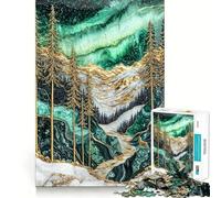 Rompecabezas Auroras Boreales, Noches Doradas para Adultos, 1000 Piezas, Fortalece la Memoria, Vínculos Familiares, Bordes Limpios, Regalo de Cumpleaños (38x26cm)