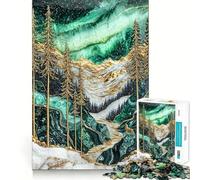 Rompecabezas Auroras Boreales, Noches Doradas para Adultos, 1000 Piezas, Mejora la Memoria, Ocio, Diversión, Bordes Precisos, Un Regalo Encantador (50x75cm)