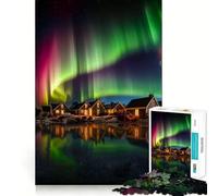 Rompecabezas Auroras Boreales para Adolescentes, 1000 Piezas, Juego Inteligente, Tiempo en Familia, Patrón, Ensamblaje, Elegir Deseos de Santa Claus (38x52cm)