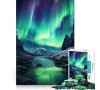 Rompecabezas Auroras Boreales para Adolescentes, 1000 Piezas, Juguete de Habilidades, Juego Relajante, Corte Exacto, Regalo de Deseo de Papá Noel (38x26cm)