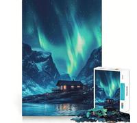 Rompecabezas Auroras Boreales para Adultos, 1000 Piezas, Juguete de Lógica Fina, Casual, Relax, Bordes Limpios, Pieza de Bellas Artes (38x52cm)