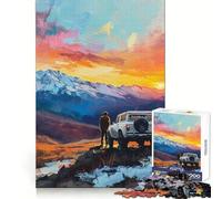 Rompecabezas Aventura al Atardecer en la montaña con SUV para Adolescentes, 1000 Piezas, Juguete de lógica Resistente, diversión compartida, Bordes Transparentes, Regalo Encantador (50x75cm)