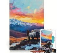 Rompecabezas Aventura al Atardecer en la montaña con SUV para Adolescentes, 1000 Piezas, Juguete de lógica Resistente, diversión compartida, Bordes Transparentes, Regalo Encantador (50x75cm)