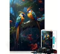 Rompecabezas Aves del Paraíso Lluviosas de 1000 Piezas para Adolescentes Ayuda a desarrollar la Memoria Fácil de Usar Bordes limpios Sorpresa navideña (38x26cm)
