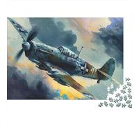 Rompecabezas Avión de Guerra 1000 Piezas Papel Adultos Ejercicio Mental Puzzle Aeronáutico Histórico Decoración de Pared 70x50cm/1000pcs