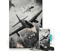 Rompecabezas Avión de Guerra en Llamas 1000 Piezas Juego cognitivo Divertido Troquelado de Alta precisión aliviar el estrés (38x52cm)