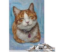 Rompecabezas Azul de Meme de Gato Sonriente para Adultos. Rompecabezas desafiante y Estimulante para niños y niñas. 520 Piezas (52 x 38 cm).