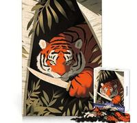 Rompecabezas Bad Tiger con Cuchillo, 1000 Piezas para Adolescentes, Entrenamiento Inteligente, relajación fácil, Corte Impecable, (50x75cm)