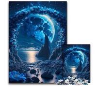 Rompecabezas Bajo la luz de la Luna de 1000 Piezas para Adultos. Rompecabezas reuniones Familiares, cumpleaños y festividades. 50x75cm (19,68x29,52 Pulgadas).
