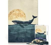 Rompecabezas Ballena bajo la Luna para Adultos, 1000 Piezas, Entrenamiento Mental, relajación, Uniforme, Regalo Festivo (38x26cm)