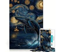 Rompecabezas Ballena bajo la Noche Estrellada de 1000 Piezas Ideal para estimular la concentración Diversión Garantizada Corte láser para un Ajuste Actividad para Compartir con Seres Queridos