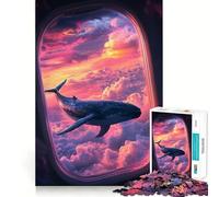 Rompecabezas Ballena en Las Nubes 1000 Piezas para desarrollar la Memoria con Bordes Lisos y Encaje Forma Divertida de llenar Las Horas Libres (38x52cm)