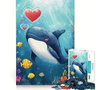 Rompecabezas Ballena Enamorada 1000 Piezas Juguete Creativo de Habilidades Componentes Resistentes y Limpios Juego Mental Ideal para Llevar de Viaje Regalo (38x52cm)