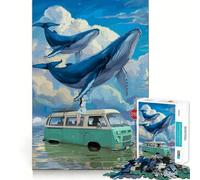 Rompecabezas Ballenas sobre una Furgoneta Juego de Memoria de 1000 Piezas Manualidades de Corte de Alta precisión desafío Cerebral Interactivo para el hogar (50x75cm)