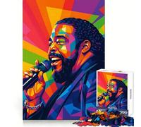Rompecabezas Barry White Colorful Portrait de 1000 Piezas para Adultos, estimulación Cerebral, relajación, Ajuste (38x52cm)