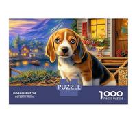 Rompecabezas Beagle de 1000 Piezas, Papel Premium, Juguete cognitivo, Rompecabezas con Vista al Castillo Adultos y Adolescentes, Fiestas, Mejora la, 70 x 50 cm (1000 Piezas)