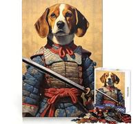 Rompecabezas Beagle el Samurai de 1000 Piezas para Adultos, Entrenamiento de Memoria, distracción Relajante, Bordes precisos, Regalo Festivo (50x75cm)