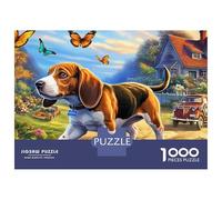 Rompecabezas Beagle Premium Paper de 1000 Piezas, Educativo y Estimulante. Rompecabezas Lively Meadow Dash, Adultos, Adolescentes y Parejas. Un Gran Regalo reuniones. 52 x 38 cm (1000 Piezas).
