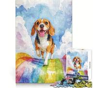 Rompecabezas Beagle Rainbow Bridge para Adultos, 1000 piezasDesarrolla la Inteligencia y la habilidadUn Momento de Ocio agradableIdeal para Regalar(38x26cm)
