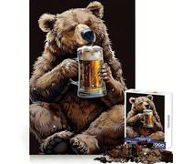 Rompecabezas Bear Beer de 1000 Piezas para Adolescentes: Desarrollo de Habilidades analíticas, Tiempo Libre y atención plenaIdeal para Las Vacaciones (38x26cm)