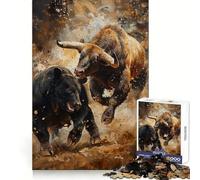 Rompecabezas Bear VS Bull Crypto Trade de 1000 Piezas para Adultos: Habilidad analítica, pasatiempo Tranquilo, unión Perfecta, Regalo Festivo (50x75cm)