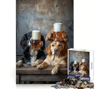 Rompecabezas Beer Buddies Canine Cheers para Adolescentes, 1000 Piezas, diseño Original, Ideal para Relajarse y divertirse Navidad (50x75cm)