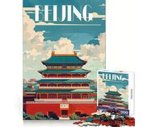 Rompecabezas Beijing Splendor de 1000 Piezas para Adultos Pensamiento estratégico Recreación Ligera Diseño Limpio (38x52cm)