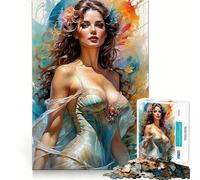 Rompecabezas Belleza Angélica de 1000 Piezas para Adolescentes Tren de Memoria Diversión,conexión Limpia y sin Fisuras Actividad Relajante para Grupos en Interiores (38x52cm)