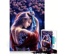 Rompecabezas Belleza Samurai para Adolescentes 1000 Piezas Mejora la Memoria Alivio de la Tensión Bordes Precisos Pieza de Bellas Artes (38x26cm)