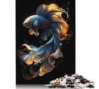 Rompecabezas Betta Azul y Amarillo Premium, 100% Reciclado, Rectangular, para Mujeres y Hombres, 1000 Piezas (26 x 38 cm)